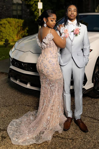 Light Grey Notched Lapel 2 Pieces Men's Prom Suits