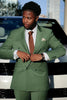 Load image into Gallery viewer, Green 2 Pieces Peaked Lapel Satin Men&#39;s Prom Suits