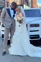 Load image into Gallery viewer, Grey 2 Pieces Peaked Lapel Wedding Suits