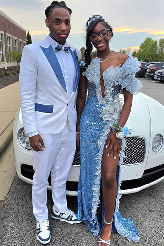 Peaked Lapel White 2 Pieces Men's Prom Suits