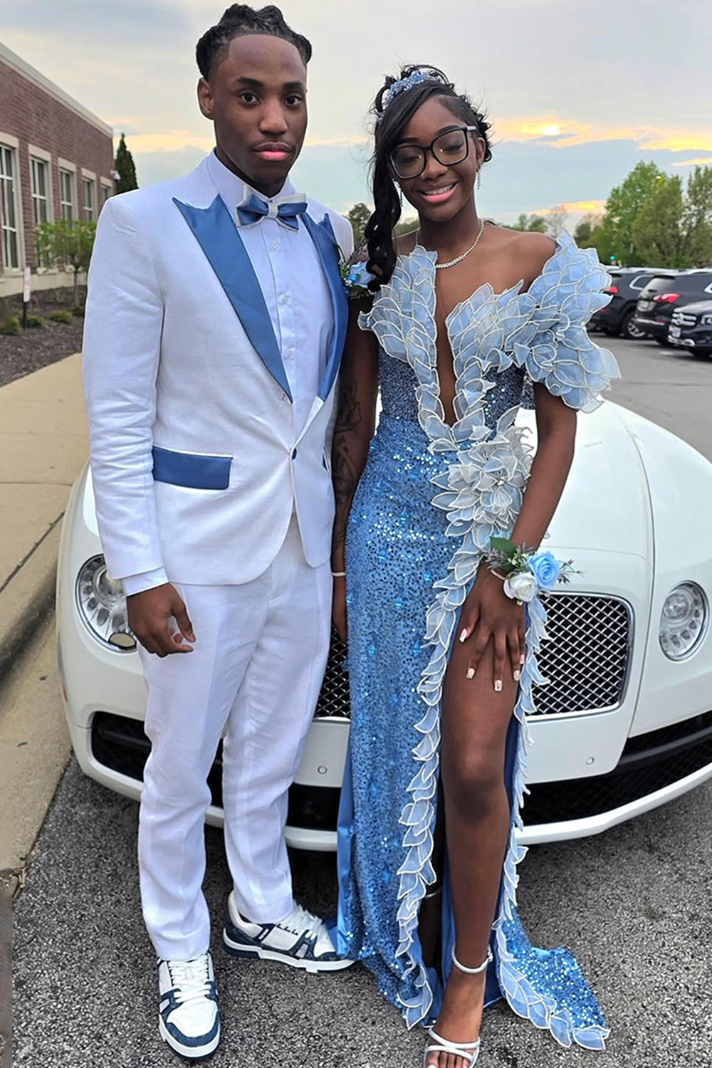 Peaked Lapel White 2 Pieces Men's Prom Suits