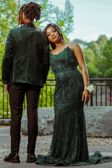Shawl Lapel Dark Green Velvet 2 Pieces Prom Suits