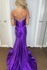 Load image into Gallery viewer, Mermaid Purple Off the Shoulder Prom Dress with Slit
