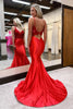 Load image into Gallery viewer, Navy Mermaid Appliques Long Prom Dress with Slit