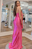 Load image into Gallery viewer, Hot Pink Strapless Mermaid Prom Dress with Pleated