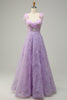 Load image into Gallery viewer, Purple A Line Tulle Princess Prom Dress With Embroidery