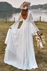 Load image into Gallery viewer, Ivory Lace Chiffon Trumpet Sleeve Boho Wedding Dress