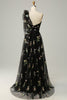 Load image into Gallery viewer, Grey Blue A-Line One Shoulder Prom Dress With Embroidery