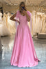 Load image into Gallery viewer, Pink Spaghetti Straps A Line Long Corset Prom Dress