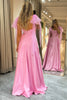 Load image into Gallery viewer, Pink Spaghetti Straps A Line Long Corset Prom Dress