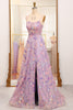 Load image into Gallery viewer, Mauve A-Line Spaghetti Straps Prom Dress with Appliques