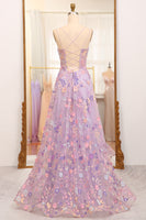 Load image into Gallery viewer, Mauve A-Line Spaghetti Straps Prom Dress with Appliques
