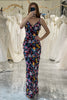 Load image into Gallery viewer, Mermaid Black Spaghetti Straps Embroidered Prom Dress with Slit