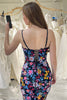 Load image into Gallery viewer, Mermaid Black Spaghetti Straps Embroidered Prom Dress with Slit