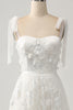 Load image into Gallery viewer, Ivory A-Line Spaghetti Straps Wedding Dress with Appliques