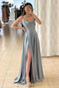 Load image into Gallery viewer, Blush Spaghetti Straps Simple Bridesmaid Dress with Bowknot
