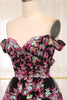 Load image into Gallery viewer, Sparkly Golden A-line Off The Shoulder Tiered Prom Dress with Sequins