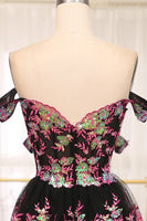 Load image into Gallery viewer, Sparkly Golden A-line Off The Shoulder Tiered Prom Dress with Sequins