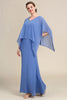 Load image into Gallery viewer, Grey Blue Sparkly Beaded Batwing Sleeves Mother of the Bride Dress