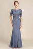 Load image into Gallery viewer, Grey Appliques Mother of Bride Dress