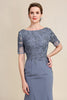 Load image into Gallery viewer, Grey Appliques Mother of Bride Dress