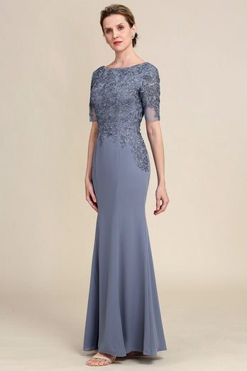 Grey Appliques Mother of Bride Dress