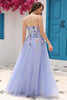 Load image into Gallery viewer, A Line Strapless Lavender Princess Prom Dress with Appliques