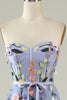 Load image into Gallery viewer, Lavender A Line Strapless Princess Prom Dress with Appliques