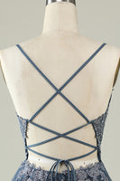 Load image into Gallery viewer, A Line Spaghetti Straps Dark Green Short Prom Dress with Criss Cross Back