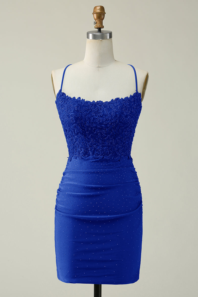 Load image into Gallery viewer, Dark Green Bodycon Short Prom Dress with Beading