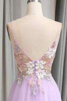 Load image into Gallery viewer, A Line Spaghetti Straps Long Prom Dress with Appliques