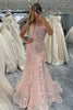 Load image into Gallery viewer, Mermaid Blush Spaghetti Straps Beaded Prom Dress