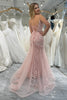 Load image into Gallery viewer, Mermaid Blush Spaghetti Straps Beaded Prom Dress