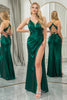 Load image into Gallery viewer, Dark Green Mermaid Spaghetti Straps Long Prom Dress with Open Back