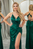 Load image into Gallery viewer, Dark Green Mermaid Spaghetti Straps Long Prom Dress with Open Back