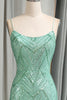 Load image into Gallery viewer, Sparkly Mermaid Spaghetti Straps Sequin Long Prom Dress With Slit