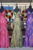 Load image into Gallery viewer, Purple Mermaid Deep V-Neck Long Prom Dress with Sequins