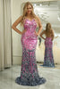 Load image into Gallery viewer, Purple Sparkly Mermaid Long Backless Sequin Prom Dress
