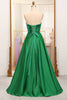 Load image into Gallery viewer, Dark Green Sparkly A-line Strapless Corset Prom Dress