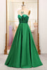 Load image into Gallery viewer, Dark Green Sparkly A-line Strapless Corset Prom Dress