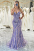 Load image into Gallery viewer, Lilac Mermaid Spaghetti Straps Beaded Long Prom Dress
