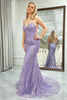 Load image into Gallery viewer, Mermaid Lilac Spaghetti Straps Beaded Long Prom Dress
