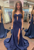 Load image into Gallery viewer, Sparkly Mermaid Sweetheart Corset Long Prom Dress with Slit