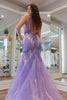 Load image into Gallery viewer, Purple Sparkly Mermaid Prom Dress with Sequins