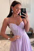 Load image into Gallery viewer, Beaded Spaghetti Straps Corset Prom Dress with Slit
