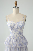 Load image into Gallery viewer, Floral Printed Tiered Long Corset Prom Dress