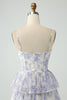 Load image into Gallery viewer, Floral Printed Tiered Long Corset Prom Dress