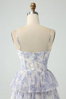 Load image into Gallery viewer, Floral Printed Tiered Long Corset Prom Dress