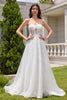 Load image into Gallery viewer, White A-Line Appliques Lace Up Tulle Corset Wedding Dress