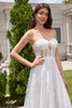 Load image into Gallery viewer, White A-Line Appliques Lace Up Tulle Corset Wedding Dress